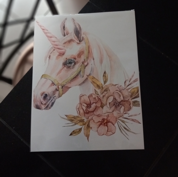 2 Floral Unicorn Art Prints - Picture 3 of 3